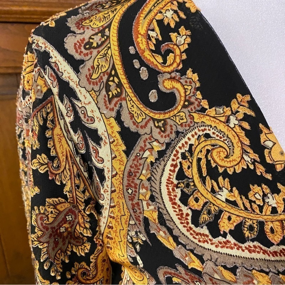 house of harlow 1960 maisha top in black gold paisley size small - Picture 9 of 13